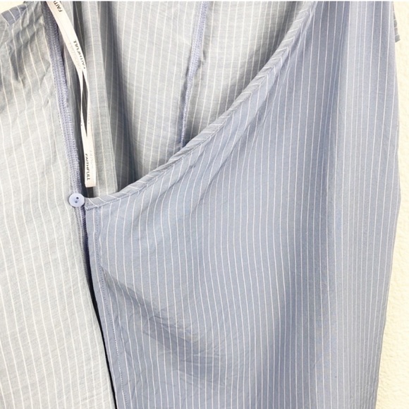 Faithfull the Brand Kara Striped Wrap Mini Dress Stripe Blue White Boho Nautical - Picture 8 of 15